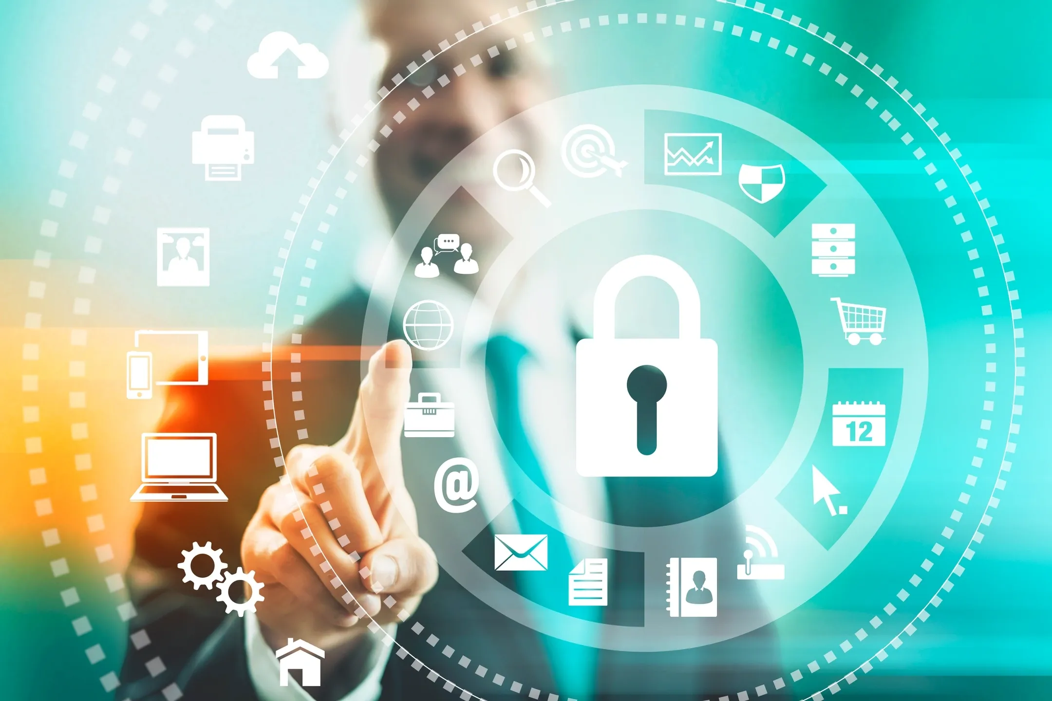 IT professional with digital interface - mobile